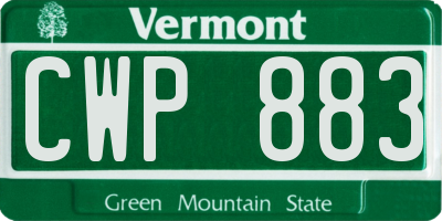 VT license plate CWP883