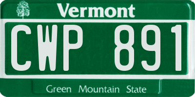 VT license plate CWP891