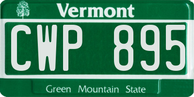 VT license plate CWP895