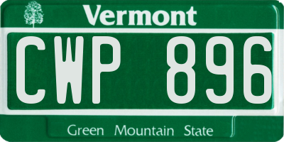 VT license plate CWP896