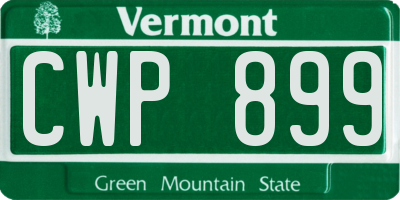 VT license plate CWP899