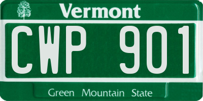 VT license plate CWP901