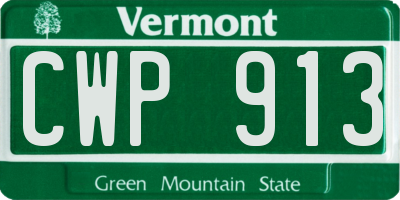 VT license plate CWP913