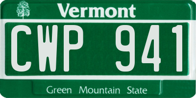 VT license plate CWP941