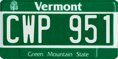 VT license plate CWP951