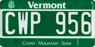 VT license plate CWP956