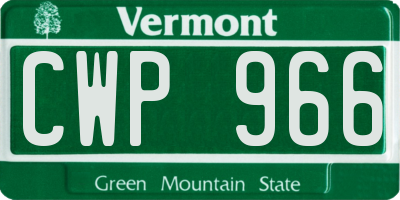 VT license plate CWP966