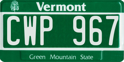 VT license plate CWP967
