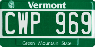 VT license plate CWP969