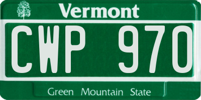 VT license plate CWP970