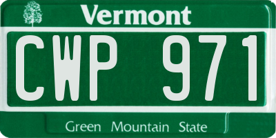 VT license plate CWP971