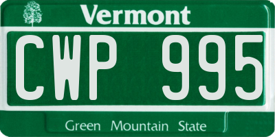VT license plate CWP995