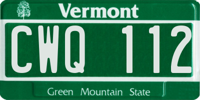 VT license plate CWQ112
