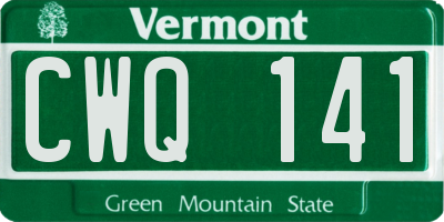 VT license plate CWQ141