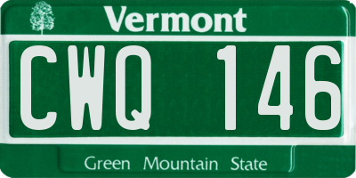 VT license plate CWQ146