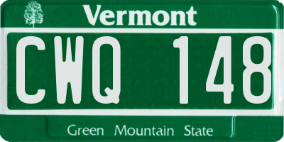 VT license plate CWQ148