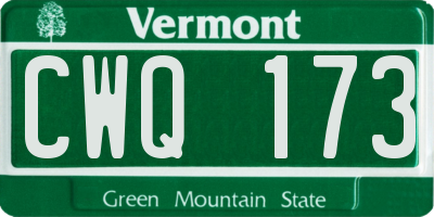 VT license plate CWQ173