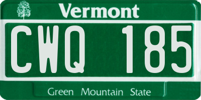 VT license plate CWQ185