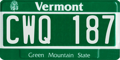 VT license plate CWQ187