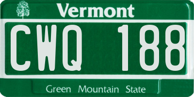 VT license plate CWQ188