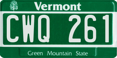 VT license plate CWQ261