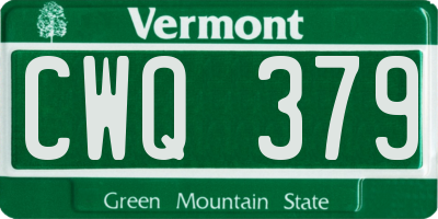 VT license plate CWQ379