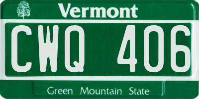 VT license plate CWQ406