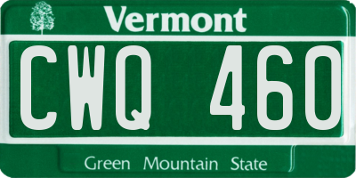 VT license plate CWQ460