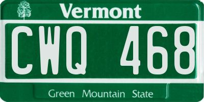 VT license plate CWQ468