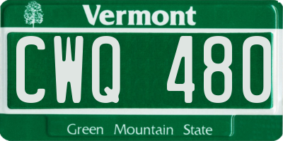VT license plate CWQ480