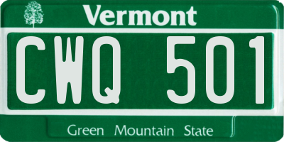 VT license plate CWQ501
