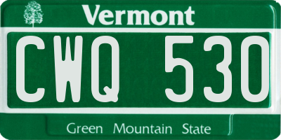 VT license plate CWQ530