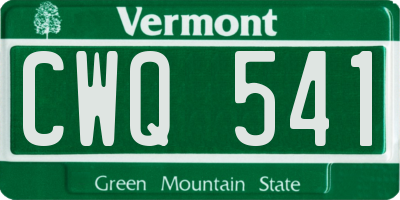 VT license plate CWQ541