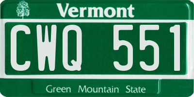 VT license plate CWQ551