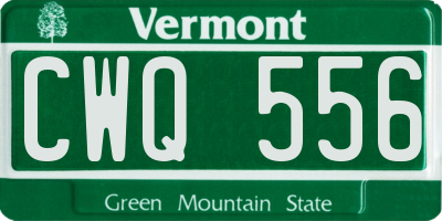 VT license plate CWQ556