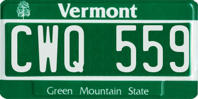 VT license plate CWQ559