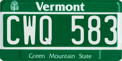 VT license plate CWQ583