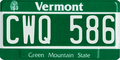 VT license plate CWQ586