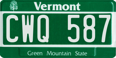 VT license plate CWQ587