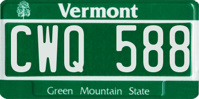 VT license plate CWQ588