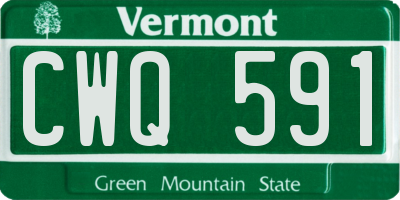 VT license plate CWQ591
