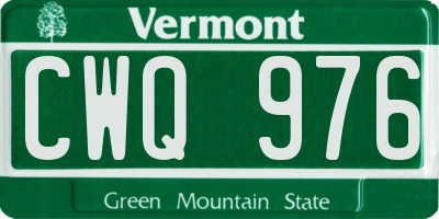 VT license plate CWQ976