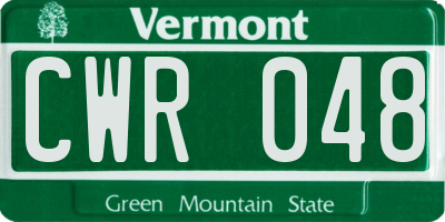 VT license plate CWR048