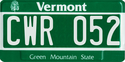 VT license plate CWR052