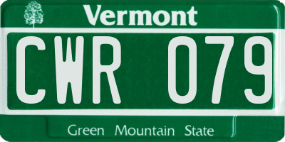 VT license plate CWR079