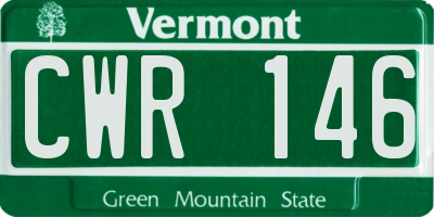 VT license plate CWR146