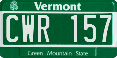 VT license plate CWR157