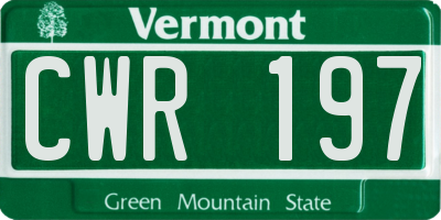 VT license plate CWR197