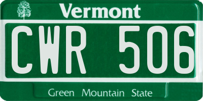 VT license plate CWR506