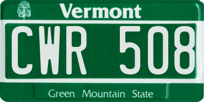 VT license plate CWR508